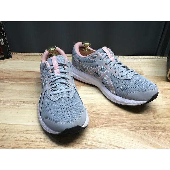 Asics Gel-Contend 8 Women 11 Gray Pink Lace-Up Low Top Athletic Running Sneakers - Picture 1 of 9